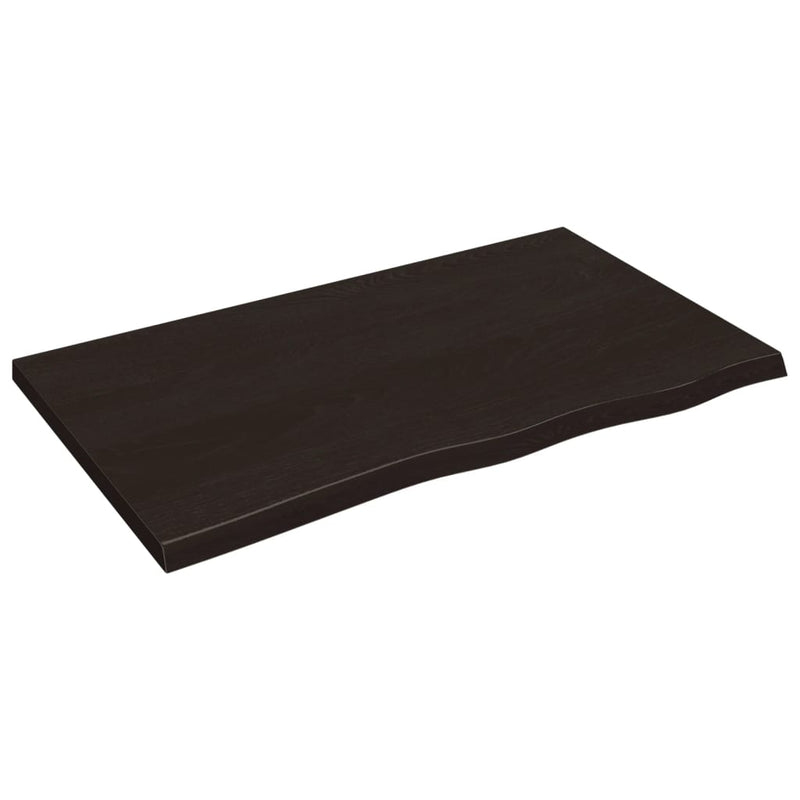 Load image into Gallery viewer, Vidaxl wastafelblad 100x60x(2-4) cm behandeld massief hout donkerbruin
