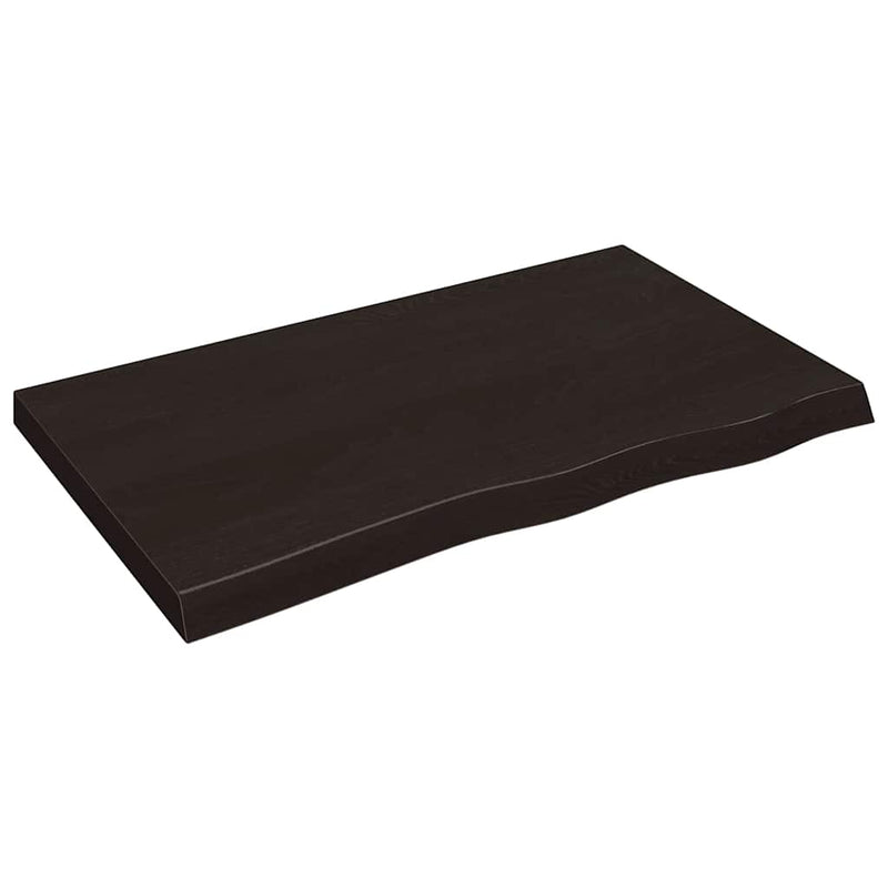 Load image into Gallery viewer, Vidaxl wastafelblad 100x60x(2-6) cm behandeld massief hout donkerbruin
