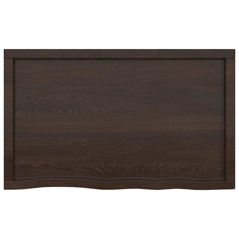 Load image into Gallery viewer, Vidaxl wastafelblad 100x60x(2-6) cm behandeld massief hout donkerbruin
