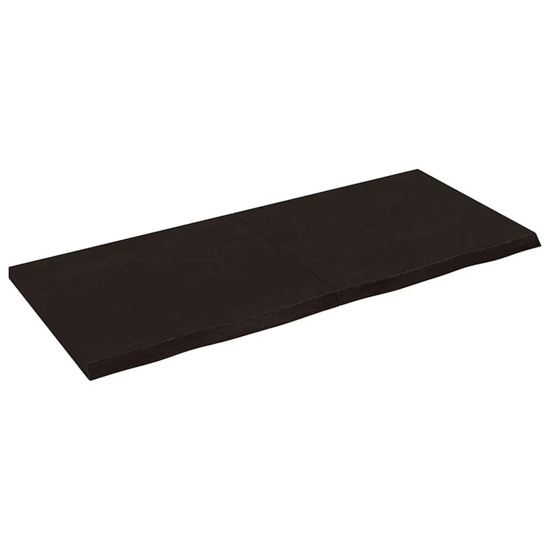 Load image into Gallery viewer, Vidaxl wastafelblad 140x60x(2-4) cm behandeld massief hout donkerbruin
