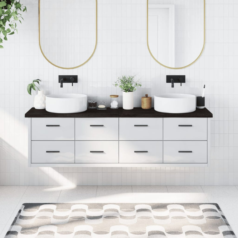 Load image into Gallery viewer, Vidaxl wastafelblad 180x40x(2-4) cm behandeld massief hout donkerbruin
