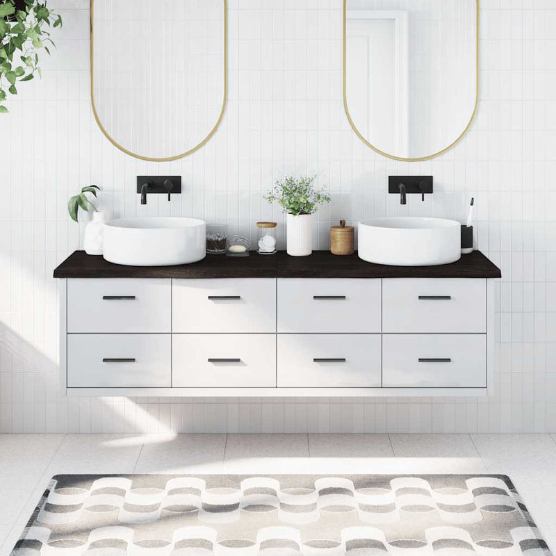 Load image into Gallery viewer, Vidaxl wastafelblad 180x50x(2-4) cm behandeld massief hout donkerbruin
