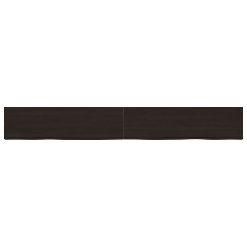 Load image into Gallery viewer, VidaXL Wastafelblad 220x30x(2-4) cm behandeld massief hout donkerbruin
