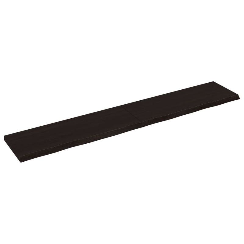 Load image into Gallery viewer, Vidaxl wastafelblad 220x40x(2-4) cm behandeld massief hout donkerbruin
