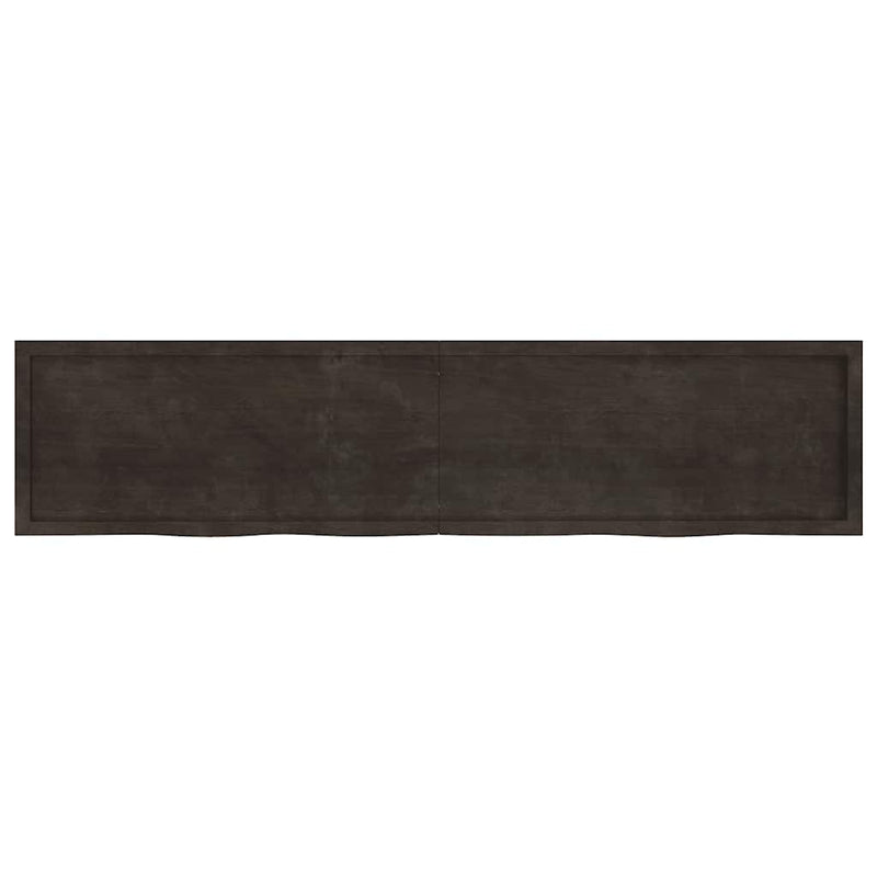 Afbeelding laden in galerijviewer, Vidaxl wastafelblad 220x50x(2-4) cm behandeld massief hout donkerbruin
