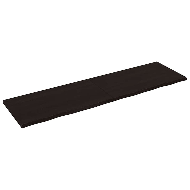 Load image into Gallery viewer, Vidaxl wastafelblad 220x60x(2-4) cm behandeld massief hout donkerbruin
