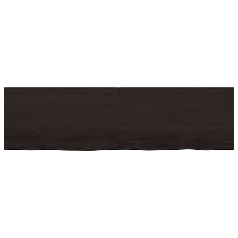 Load image into Gallery viewer, Vidaxl wastafelblad 220x60x(2-4) cm behandeld massief hout donkerbruin
