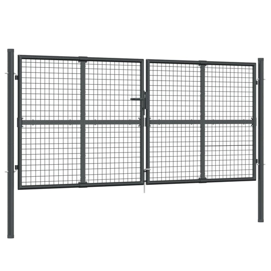 VidaXL Poort draadgaas 300x175 cm staal antracietkleurig