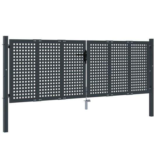 VidaXL Poort 300x125 cm staal antracietkleurig