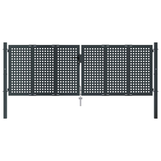 VidaXL Poort 300x125 cm staal antracietkleurig
