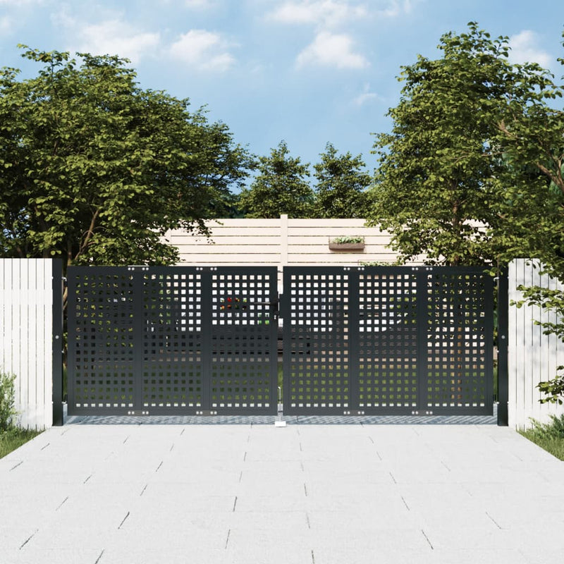 Load image into Gallery viewer, VidaXL Poort 300x125 cm staal antracietkleurig
