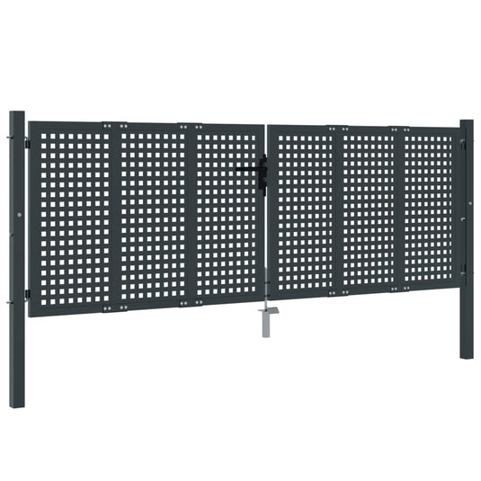 VidaXL Poort 300x150 cm staal antracietkleurig