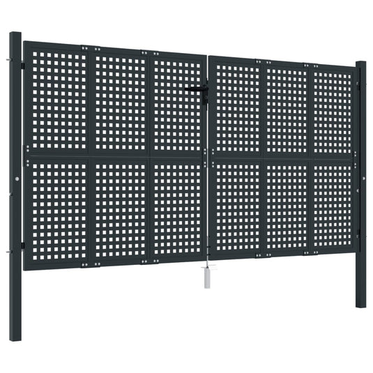 VidaXL Poort 300x175 cm staal antracietkleurig