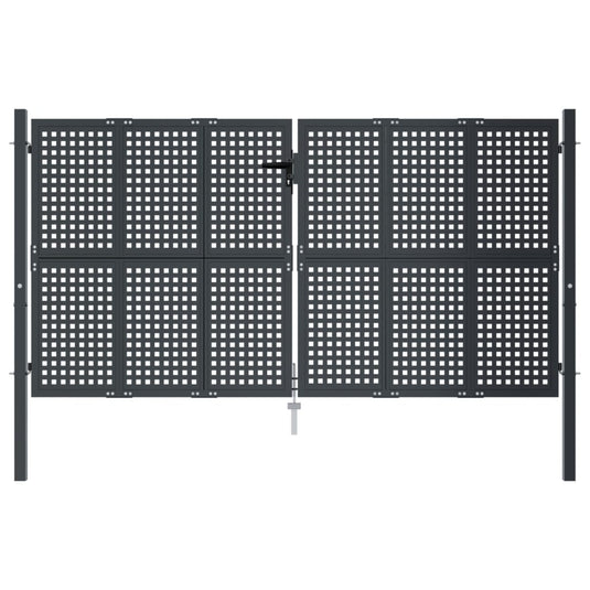 VidaXL Poort 300x175 cm staal antracietkleurig