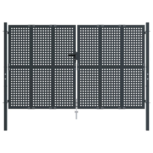 VidaXL Poort 300x175 cm staal antracietkleurig
