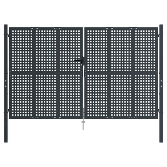 VidaXL Poort 300x200 cm staal antracietkleurig