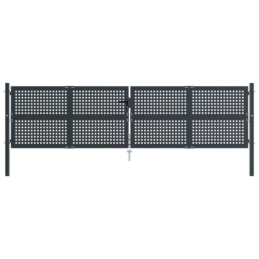 VidaXL Poort 400x125 cm staal antracietkleurig