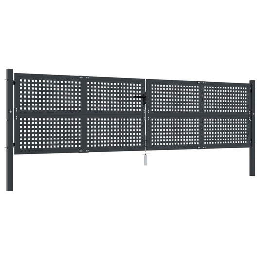 VidaXL Poort 400x150 cm staal antracietkleurig
