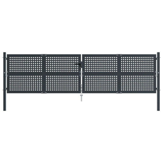 VidaXL Poort 400x150 cm staal antracietkleurig