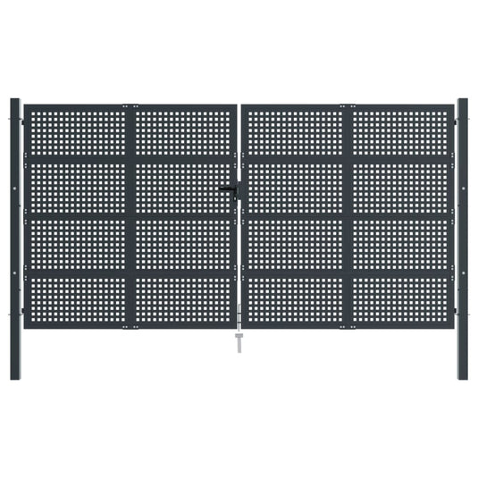 VidaXL Poort 400x225 cm staal antracietkleurig