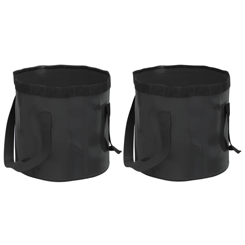 Load image into Gallery viewer, Vidaxl emmers 2 st inklapbaar 20 l pvc zwart

