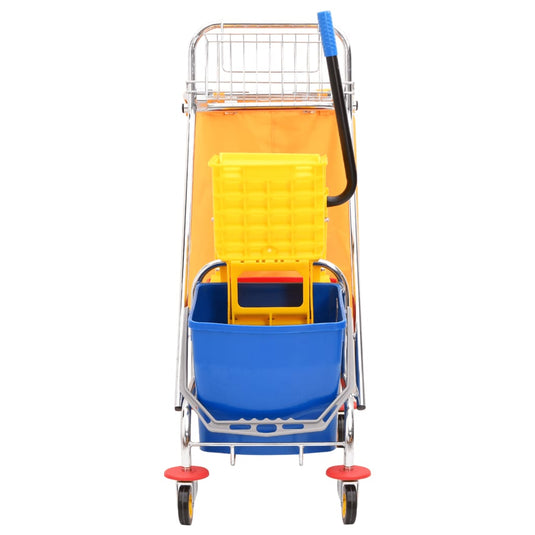 VidaXL Schoonmaakwagen met emmers en wringer PP en oxford stof