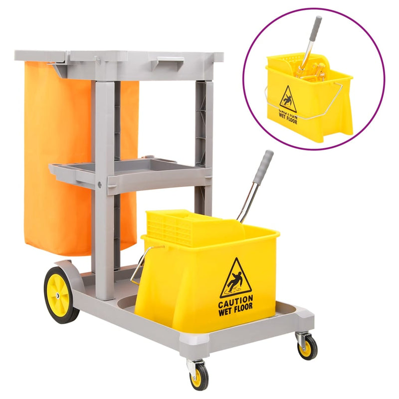 Load image into Gallery viewer, VidaXL Schoonmaaktrolley met dweilemmer polypropeen
