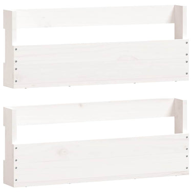 Vidaxl schoenenrekken 2 st 59x9x23 cm massief grenenhout wit