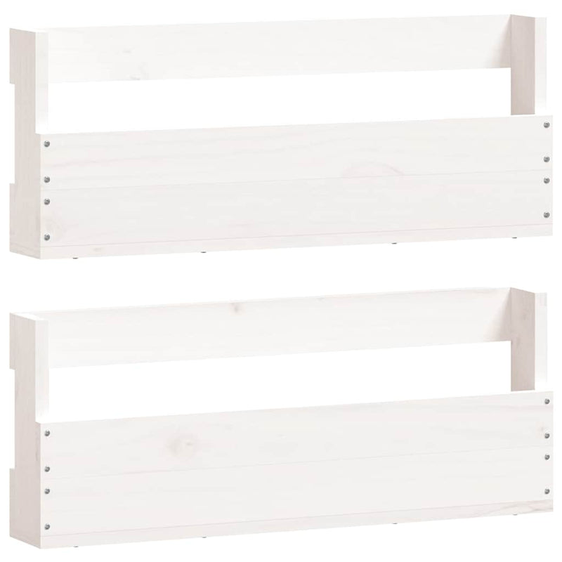 Load image into Gallery viewer, Vidaxl schoenenrekken 2 st 59x9x23 cm massief grenenhout wit
