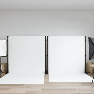 Vidaxl achtergrondstandaards 2 st 254x243 cm staal zwart
