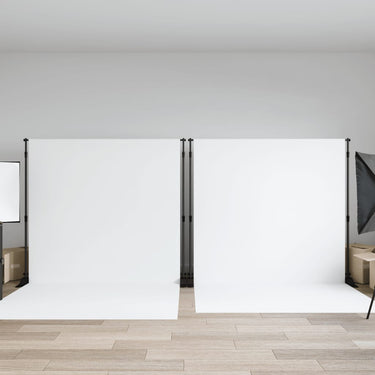 Vidaxl achtergrondstandaards 2 st 305x243 cm staal zwart