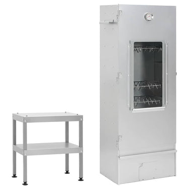Vidaxl bbq-rookoven met tafel gegalvaniseerd staal