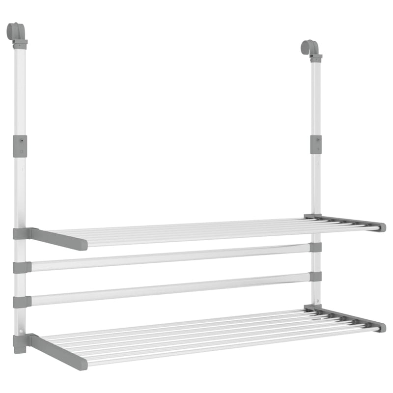 Load image into Gallery viewer, Vidaxl droogrek voor balkon 89x25x(60-95) cm aluminium
