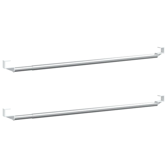 Vidaxl gordijnrails 2 st 40-60 cm aluminium wit en zilverkleurig