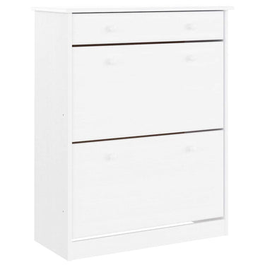 Vidaxl schoenenkast alta 77x35x96 cm massief grenenhout wit