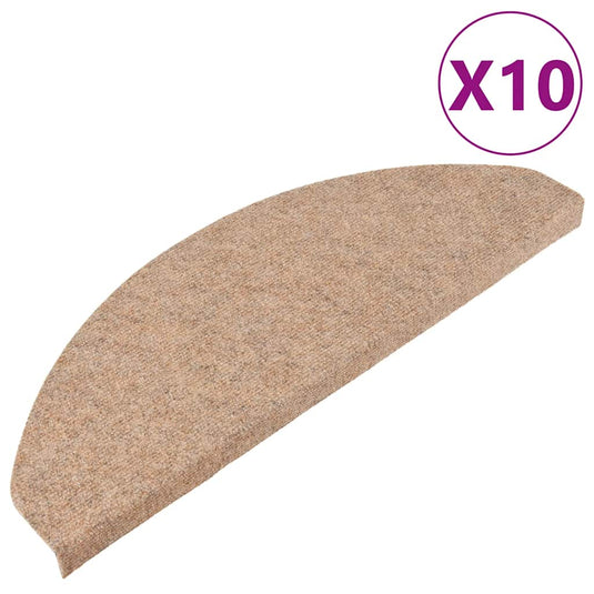 Vidaxl trapmatten zelfklevend 10 st 65x22,5x3,5 cm beige