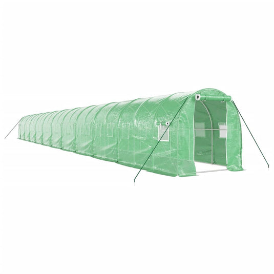 VidaXL Tuinkas met stalen frame 44 m² 22x2x2 m groen