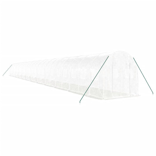 VidaXL Tuinkas met stalen frame 48 m² 24x2x2 m wit