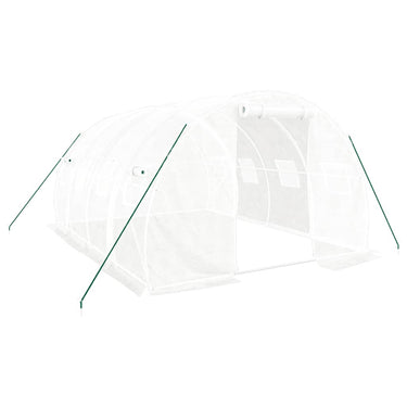 Vidaxl kas met stalen frame wit 12 m² 4x3x2 m