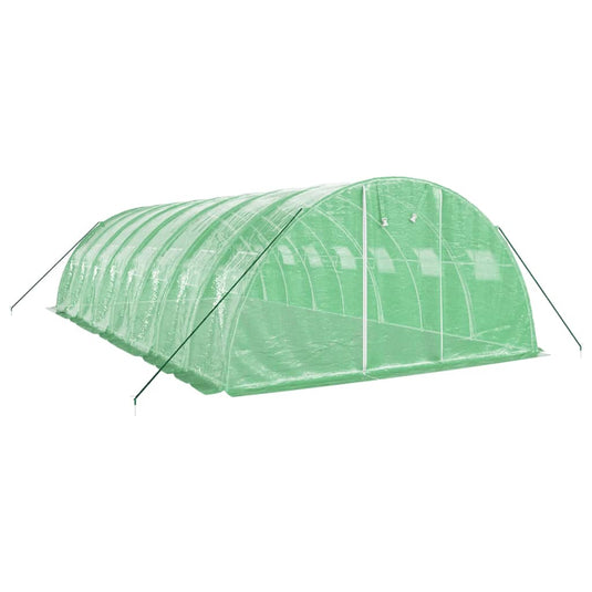 VidaXL Tuinkas met stalen frame 32 m² 8x4x2 m groen