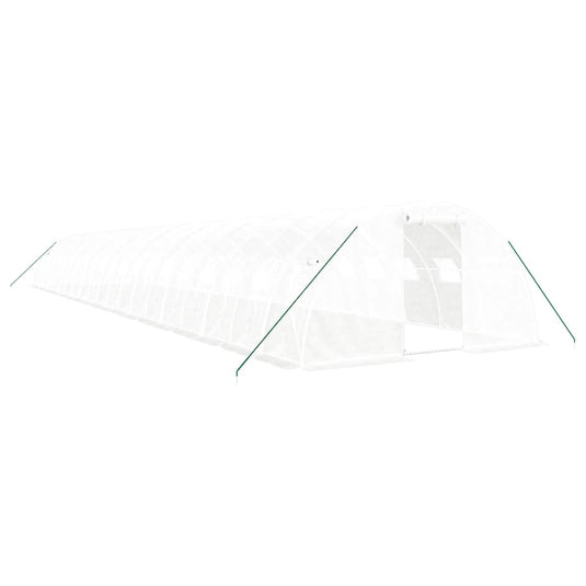 VidaXL Tuinkas met stalen frame 80 m² 20x4x2 m wit
