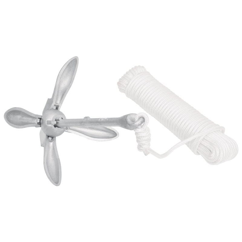 Load image into Gallery viewer, Vidaxl anker met touw inklapbaar 8 kg thermisch verzinkt gietijzer
