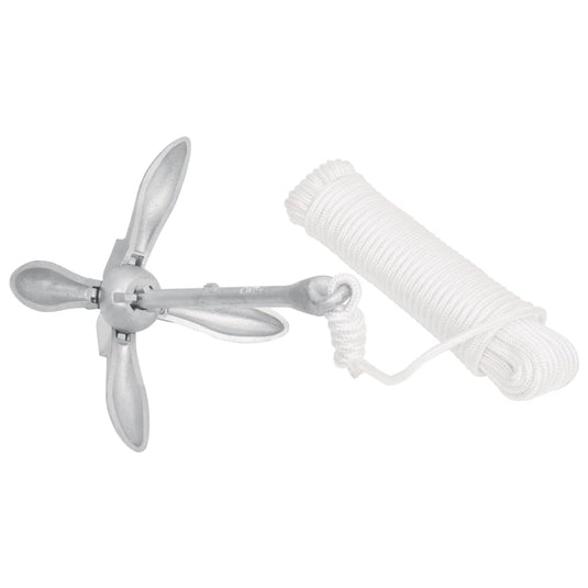 Vidaxl anker met touw inklapbaar 8 kg thermisch verzinkt gietijzer