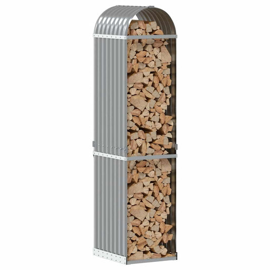 Vidaxl haardhoutopslag 40x45x170 cm gegalvaniseerd staal lichtgrijs