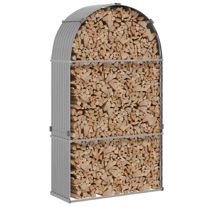 Load image into Gallery viewer, Vidaxl haardhoutopslag 120x45x210 cm gegalvaniseerd staal lichtgrijs
