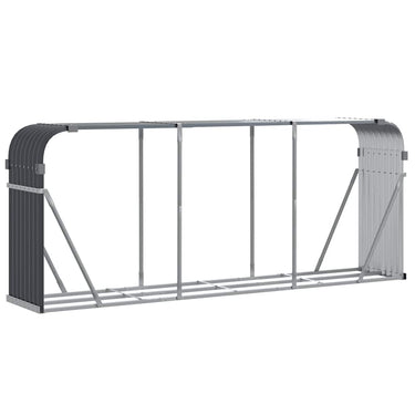 Vidaxl houthouder antraciet 234x45x100 cm gegalvaniseerd staal