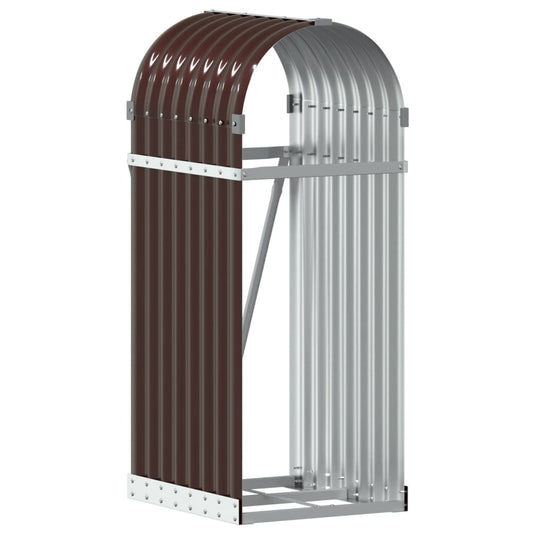 Vidaxl haardhoutopslag 40x45x100 cm gegalvaniseerd staal bruin