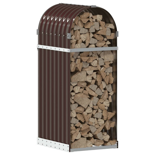 Vidaxl haardhoutopslag 40x45x100 cm gegalvaniseerd staal bruin