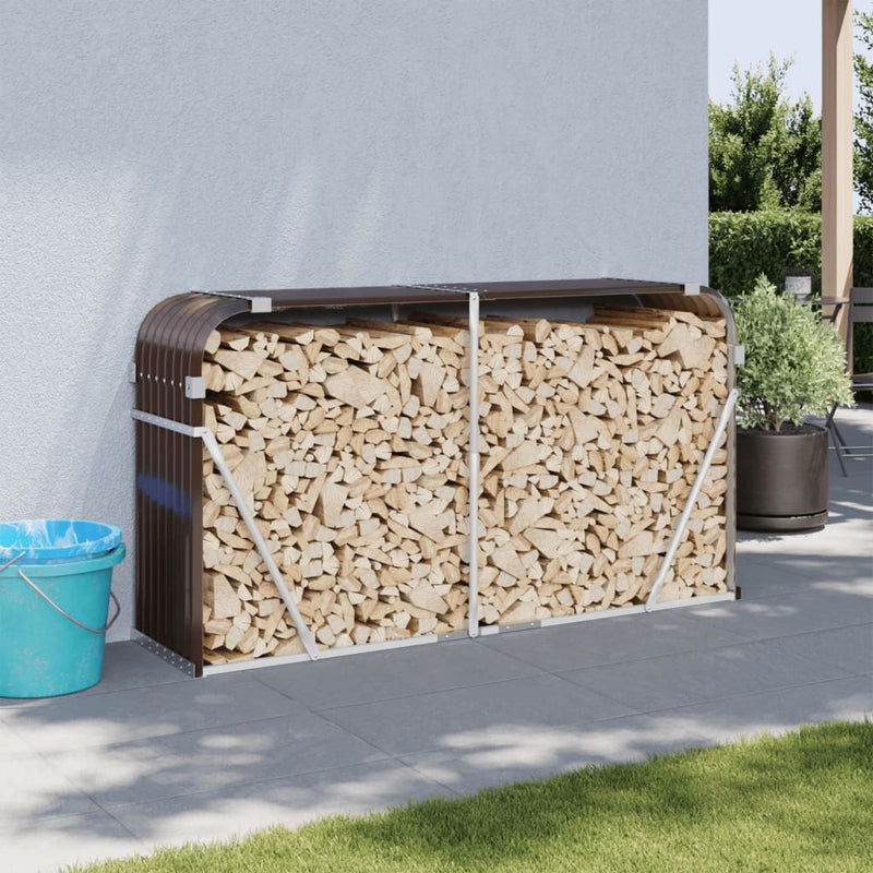 Load image into Gallery viewer, Vidaxl haardhoutopslag 180x45x100 cm gegalvaniseerd staal bruin
