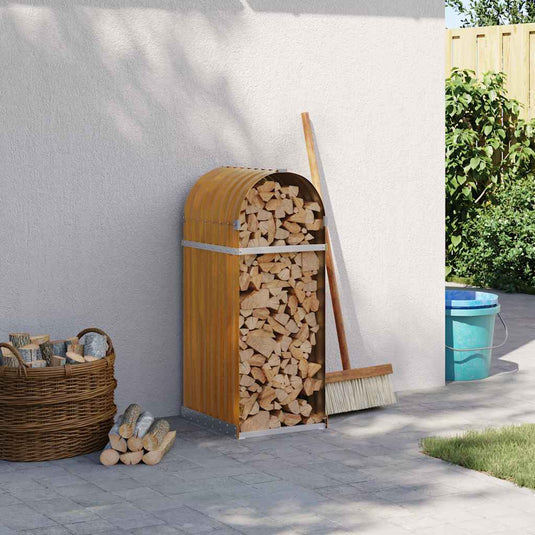 Vidaxl haardhoutopslag 40x45x100 cm gegalvaniseerd staal lichtbruin